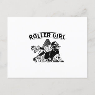 Cartão Postal Roller Derby Girl   Ideias De Presente De Patins E