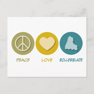 Cartão Postal Rollerblade Peace Love