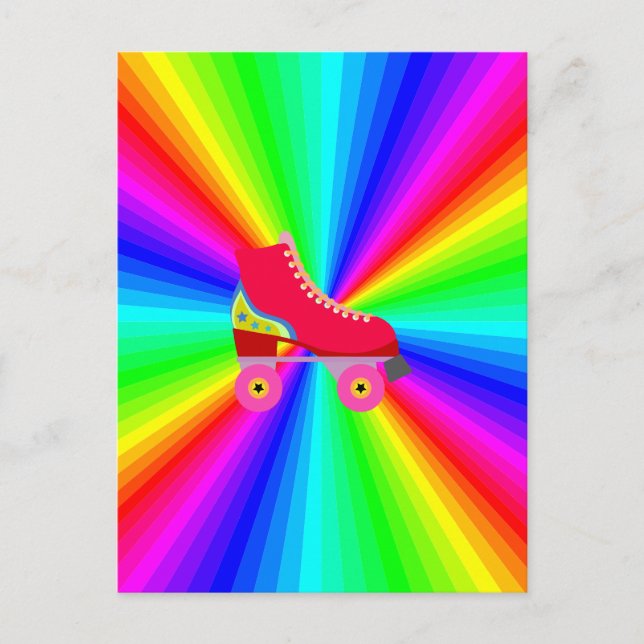 Cartão Postal Rollerskate No Radial Do Espectro De Cor (Frente)