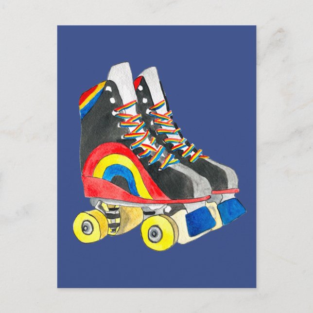 Cartão Postal Rollerskates retro 80 (Frente)