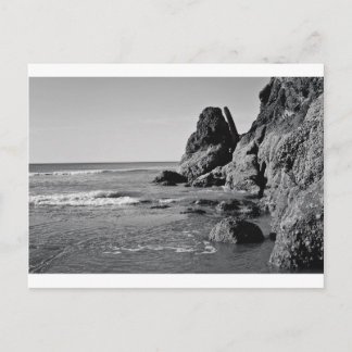 Cartão Postal Rolling Beach Black and White