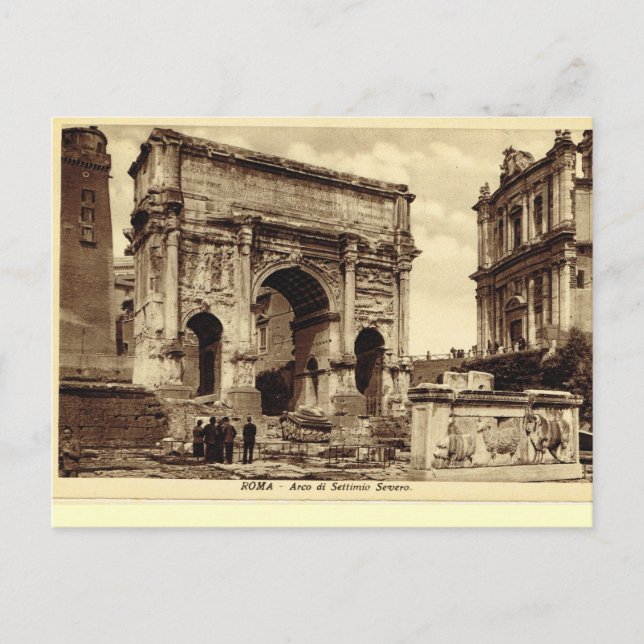 Cartão Postal Roma, Arco de Septimus Severus (Frente)