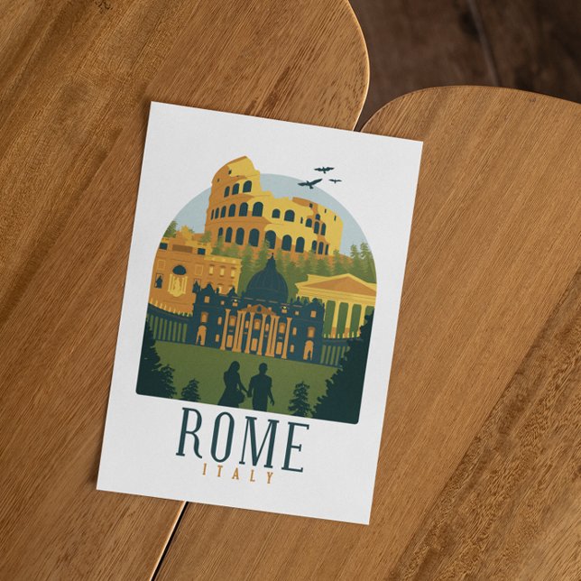 Cartão Postal Roma Colosseum Vintage (Rome Colosseum Vintage Postcard)