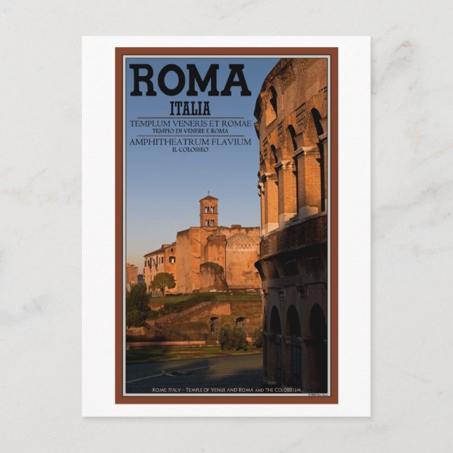 Cartão Postal Roma - Colosso e Templo de Vênus (Frente)