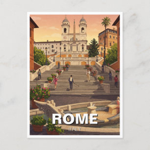 Cartão Postal Roma Espanhol Etapas Itália Viagem