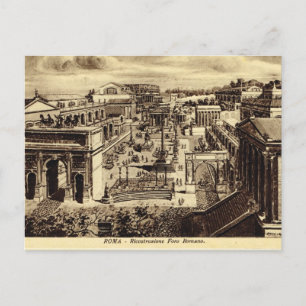 Cartão Postal Roma, Impressão do Artista do Fórum na época Roman