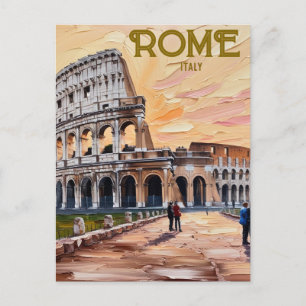 Cartão Postal Roma Imprimível Itália Colosseum Viagem Art Vintag