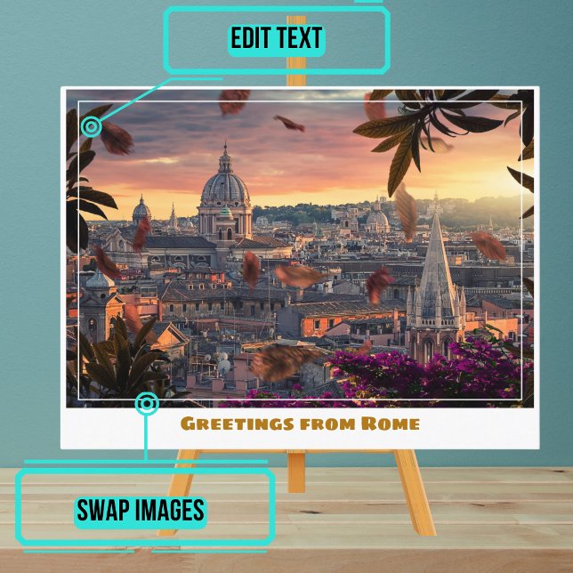 Cartão Postal Roma Itália Ao Sunset (Instead of buying postcards, use this template to customize text & share your own photo.)