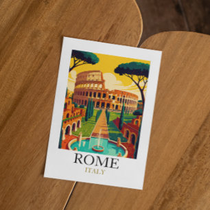 Cartão Postal Roma Itália Coliseu Viagem Antiga