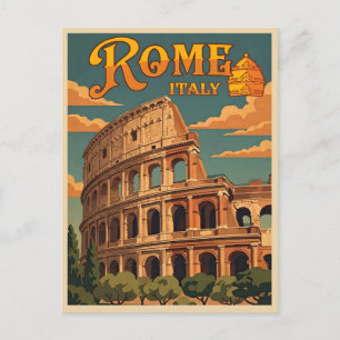 Cartão Postal Roma Itália Coliseu Viagem Vintage
