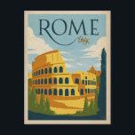 Cartão Postal Roma, Itália Colosseum<br><div class="desc">Anderson Design Group é uma ilustração e design de prêmio vencedora em Nashville,  Tennessee. O fundador Joel Anderson dirige uma equipe de artistas talentosos para criar a arte original da poster,  que se parece com impressões clássicos de propaganda desde a 1920 até os anos 60.</div>
