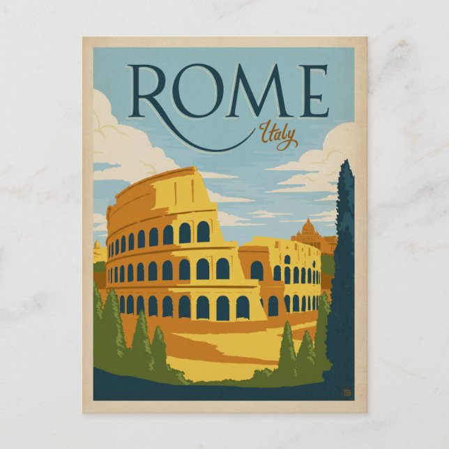 Cartão Postal Roma, Itália Colosseum (Frente)