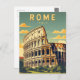 Cartão Postal Roma Itália Colosseum Viagem Art Vintage (Frente/Verso)