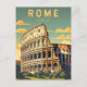 Cartão Postal Roma Itália Colosseum Viagem Art Vintage (Frente)