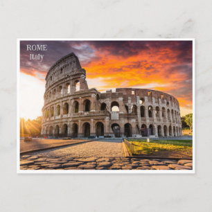 Cartão Postal Roma Itália Colosseum Viagem Art Vintage
