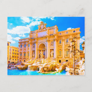 Cartão Postal Roma, Itália - Fonte Trevi