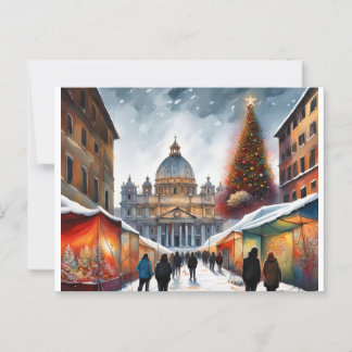 Cartão Postal Roma, Itália - Natal - PostCard de inverno
