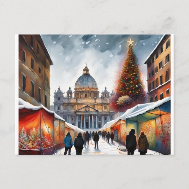 Cartão Postal Roma, Itália - Natal - PostCard de inverno (Frente)