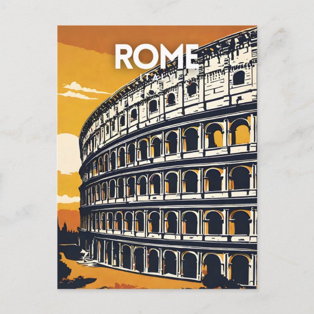 Cartão Postal Roma Itália Nostalgic Viagem (Frente)