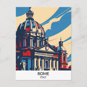 Cartão Postal Roma Itália Retro Trabalho de arte Viagem