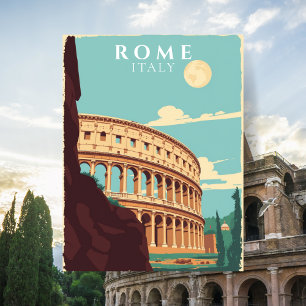 Cartão Postal Roma Itália Viagem Antiga Coliseu