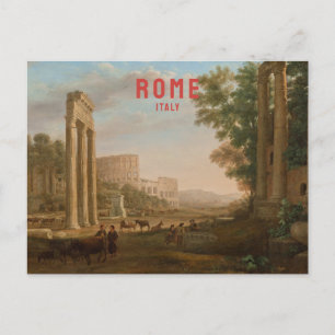 Cartão Postal Roma Itália Viagem Antiga Coliseu Renascença