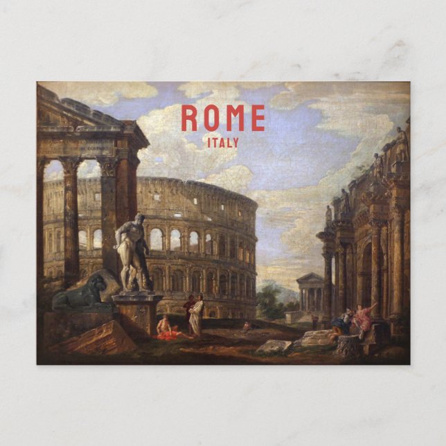 Cartão Postal Roma Itália Viagem Antiga Italiano Renascimento (Frente)