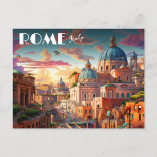 Cartão Postal Roma Itália Viagem Art