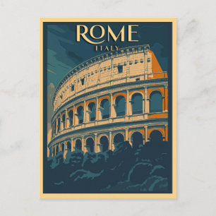 Cartão Postal Roma Itália Vintage Colosseum