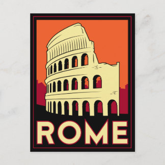 Cartão Postal roma italy coliseum europe vintage retro viagem