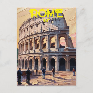 Cartão Postal Roma Personalizada Itália Colosseum Viagem Art Vin