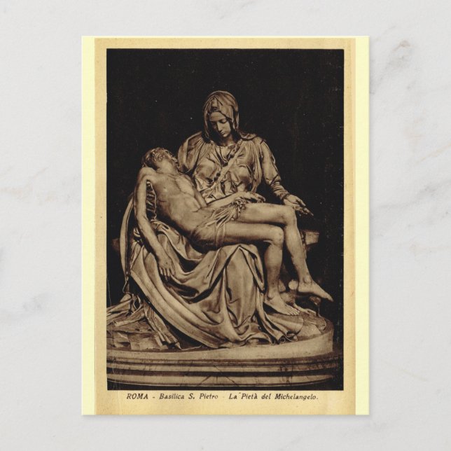 Cartão Postal Roma, Pietà, por Michelangelo (Frente)