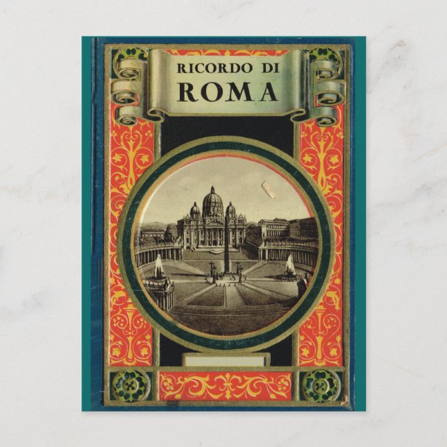Cartão Postal Roma, quadro decorado (Frente)