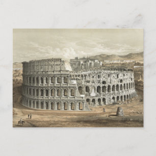 Cartão Postal Roman Coliseum Vintage Art