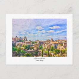 Cartão Postal Roman Forum Roma, Itália — Pintura Aquarela