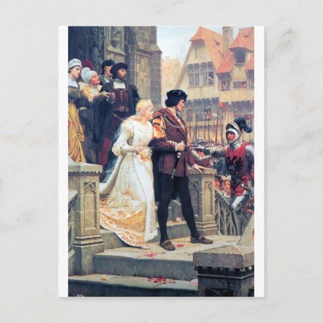 Cartão Postal Romance do casamento medieval (Frente)