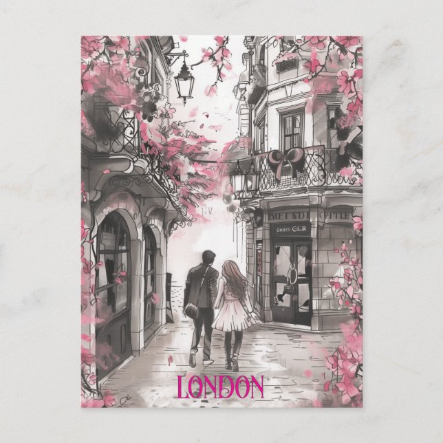 Cartão Postal Romance em Londres (Frente)