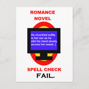 Cartão Postal Romance Novel Spell Check Fail Engraçado