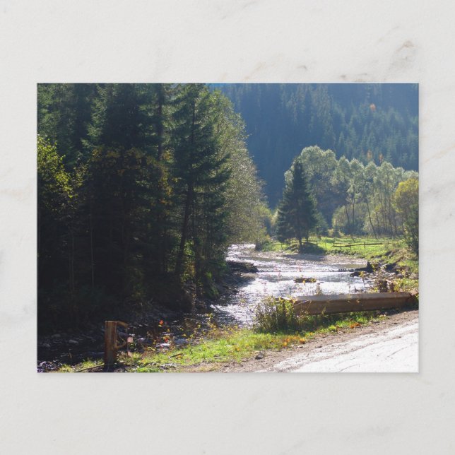 Cartão Postal Romania, Moldova, rio nas montanhas (Frente)