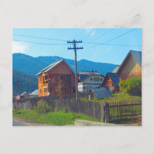 Cartão Postal Romania, Moldova, vila agrícola
