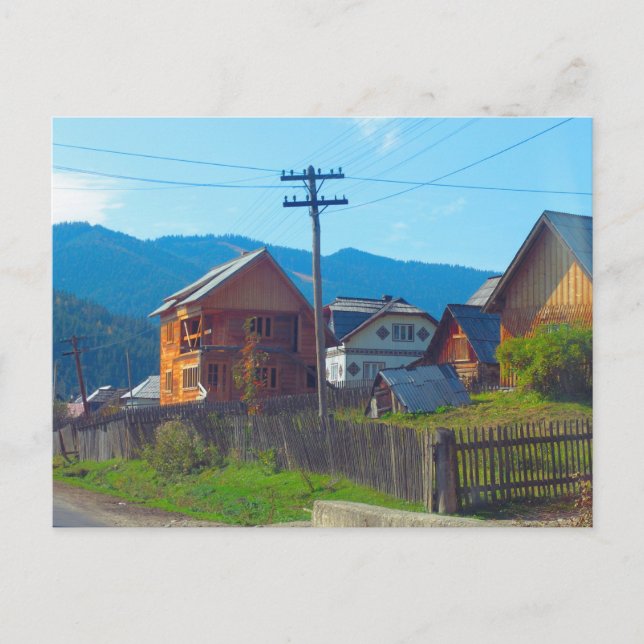 Cartão Postal Romania, Moldova, vila agrícola (Frente)