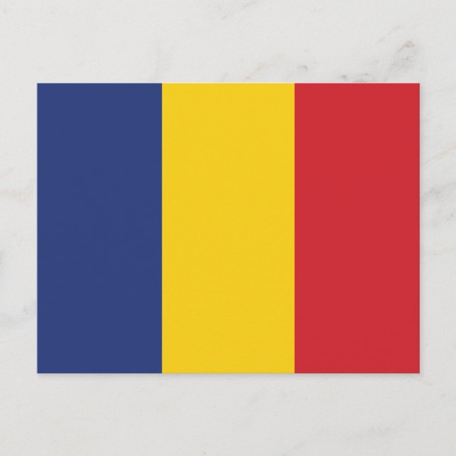 Cartão Postal Romania Plain Flag (Frente)