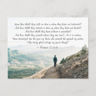 Cartão Postal Romanos 10:14-15 Como devem então chamá-lo?