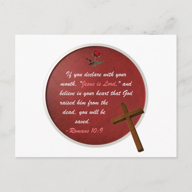 Cartão Postal Romanos 10:9 (Frente)