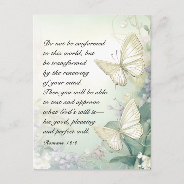 Cartão Postal Romanos 12:2 Não se conformem com esta Bíblia do M (Frente)