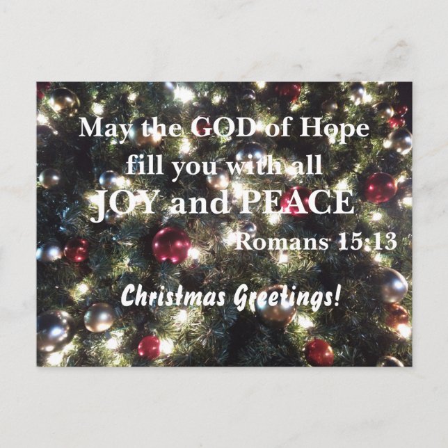 Cartão Postal Romanos 15:13 maio Deus da esperança enchem vocês  (Frente)