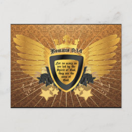 Cartão Postal Romanos Dourados 8:14, Filhos de Deus