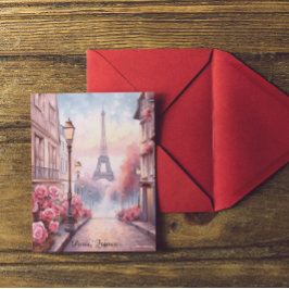 Cartão Postal Romantic Paris France – Eiffel Tower Floral
