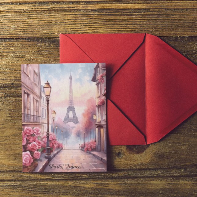 Cartão Postal Romantic Paris France – Eiffel Tower Floral (Romantic Paris France – Eiffel Tower Floral Postcard)