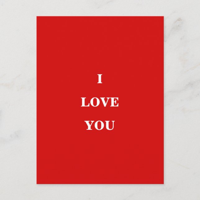Cartão Postal Romantic Red I Love You Valentine's Day Card (Frente)
